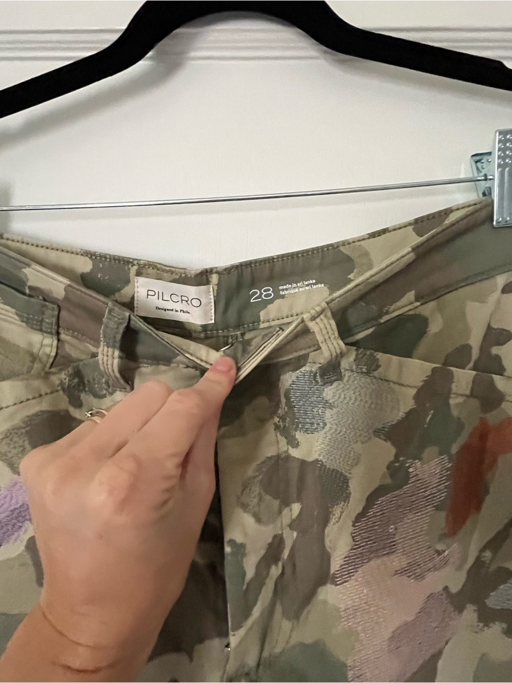 Pilcro Camo Carpenter Pants in Green and Tan - Picture 5 of 6